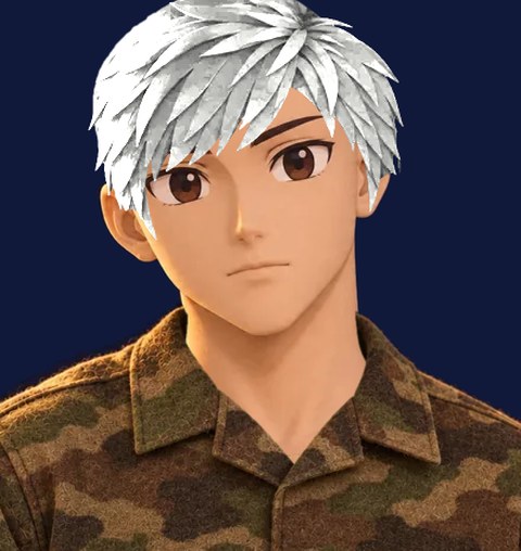 On active duty in the Air Force, in a camouflage uniform