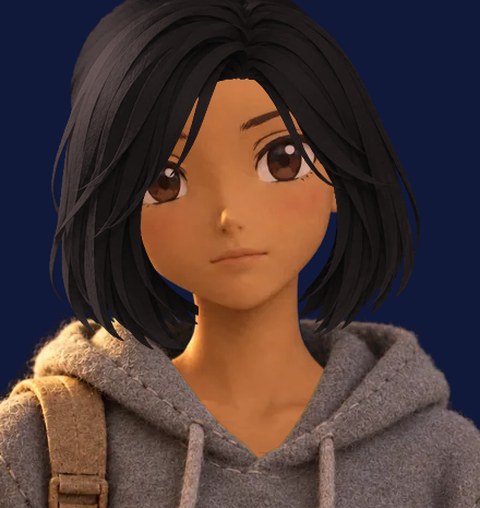 As a student, in a gray hoodie with a backpack